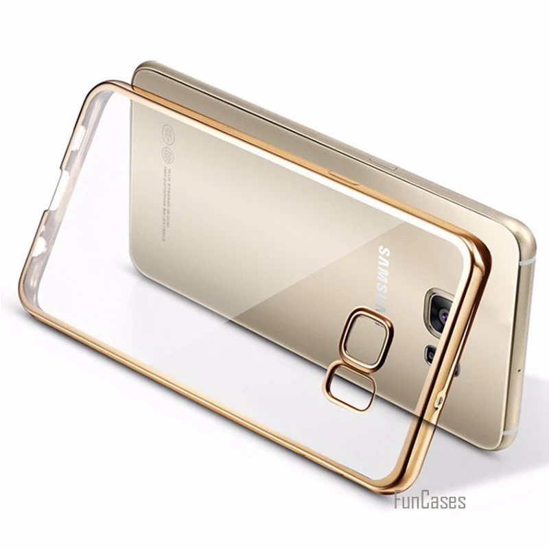 Роскошный кристально прозрачный чехол S7edge Прозрачный Ультра тонкий мягкий из