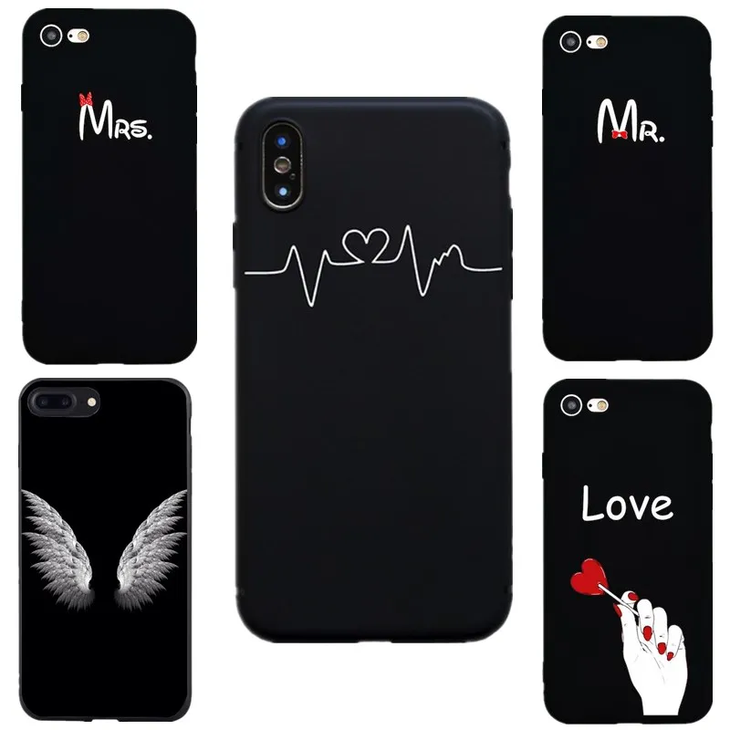 Mr Mrs чехол для iphone 7 плюс 8 Plus X модная пара Крыло ангела Книги по искусству белая