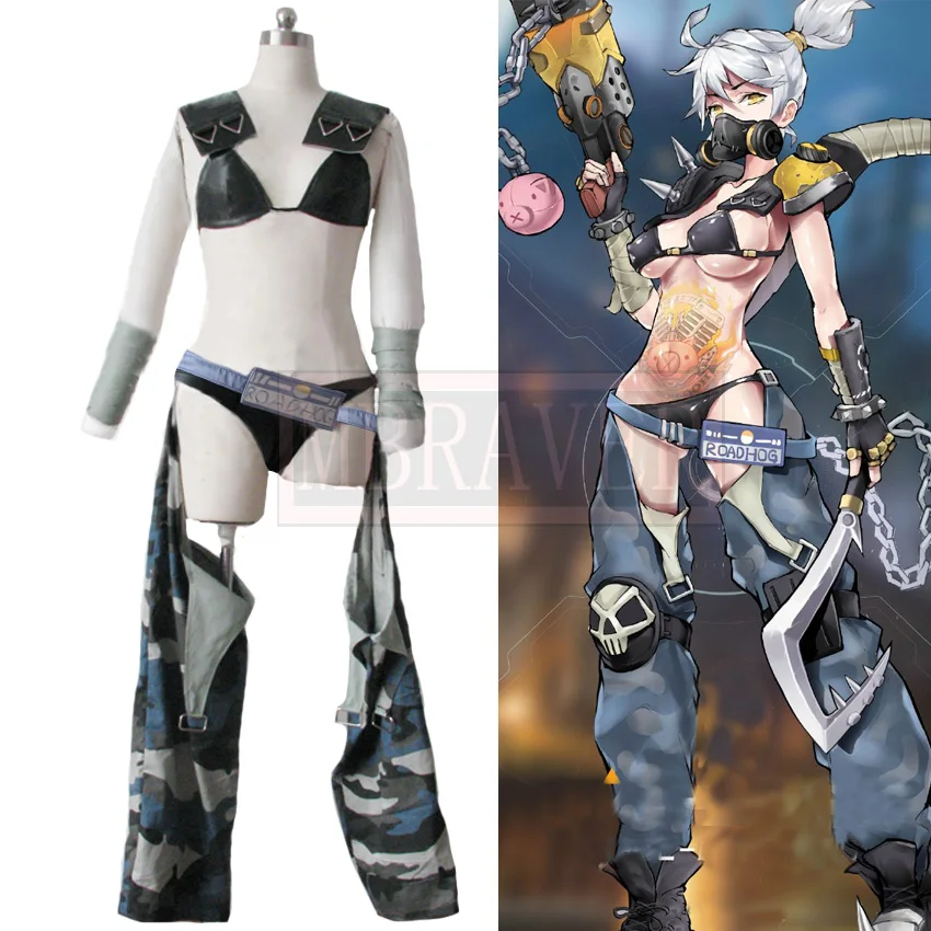 OW ROADHOG MAKO RUTLEDGE сексуальный Реверсивный Косплей Костюм на заказ Бесплатная