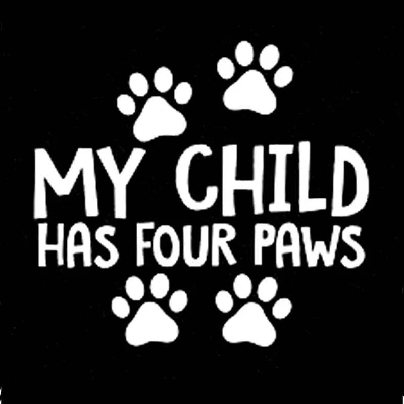 13.5CM*12.3CM My Child Has Four Paws Car Truck Vinyl Decal Sticker Dog Cat Pet Cute Styling | Автомобили и мотоциклы