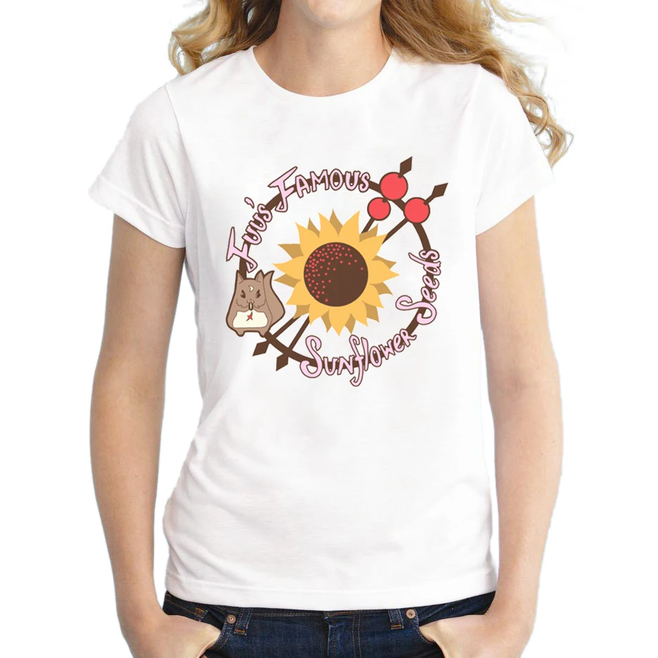 Хит продаж 2018 модная женская футболка с изображением семян подсолнуха Fuu