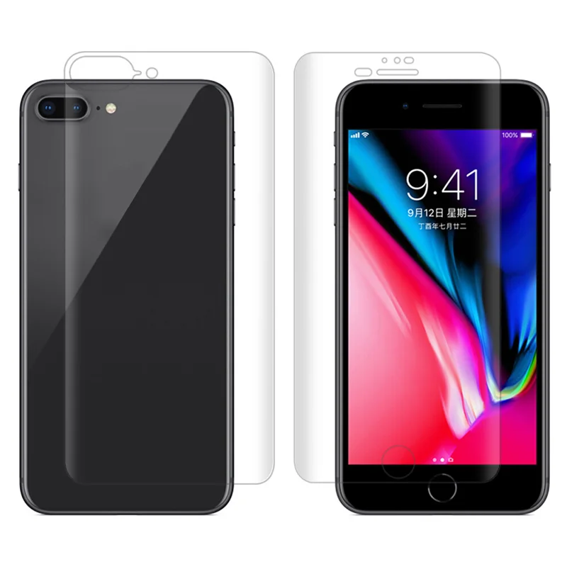 Передняя + задняя ПЭТ мягкая пленка для IPhone 7 plus прозрачная защитная экрана