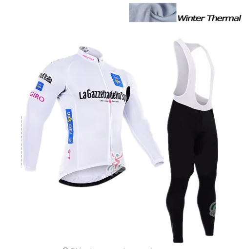 Серебристый Tour de Italia зимний теплый флисовый Ciclismo Jersey de Manga Larga Caliente Del Invierno Bike Ropa Ciclismo de Bib Set - Цвет: Серебристый