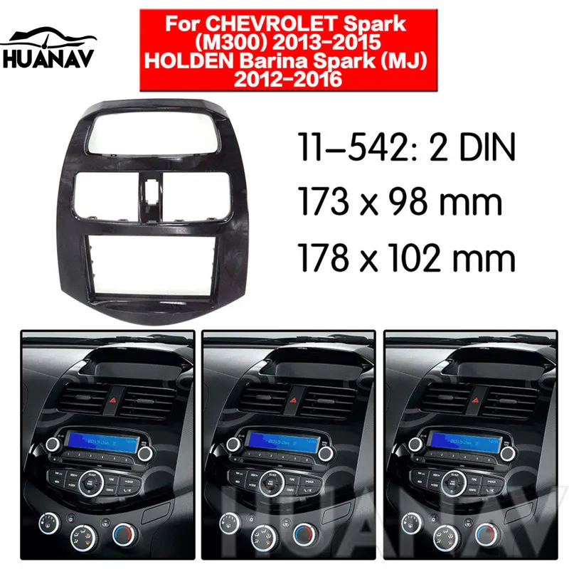 

HUANAV Car Radio stereo Fitting installation adapter fascia For 2013-2015 Chevrolet Spark(M300) Black Radio frame Audio Fascias