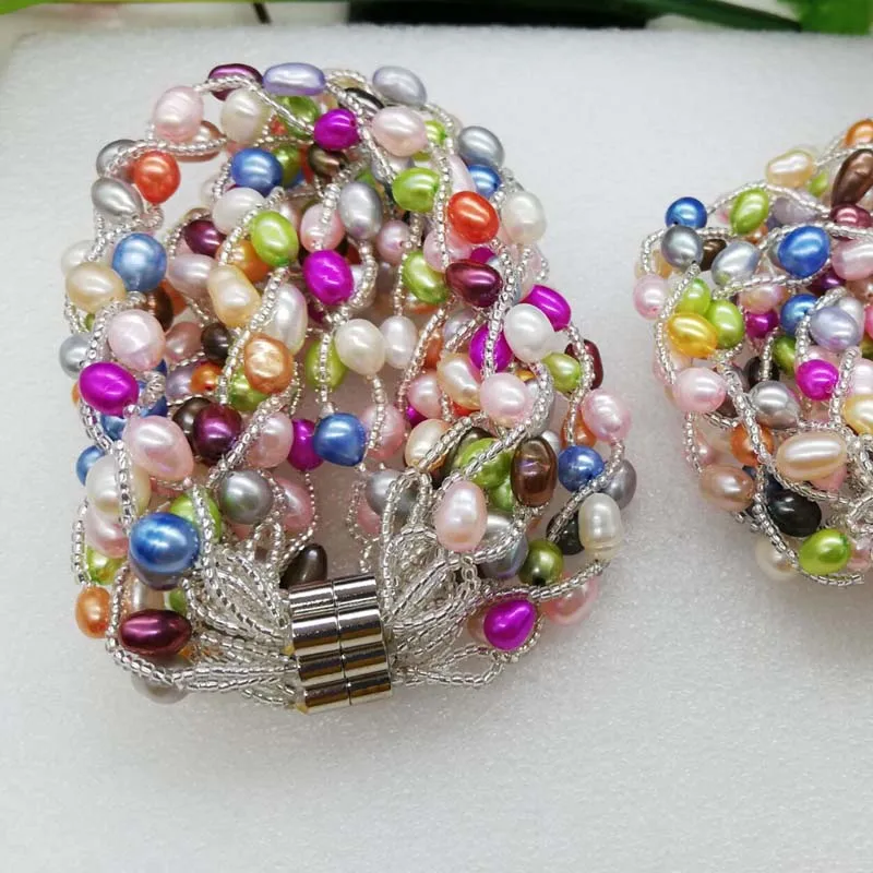 

fashion handcraft real multicolor freshwater pearl Bracelet