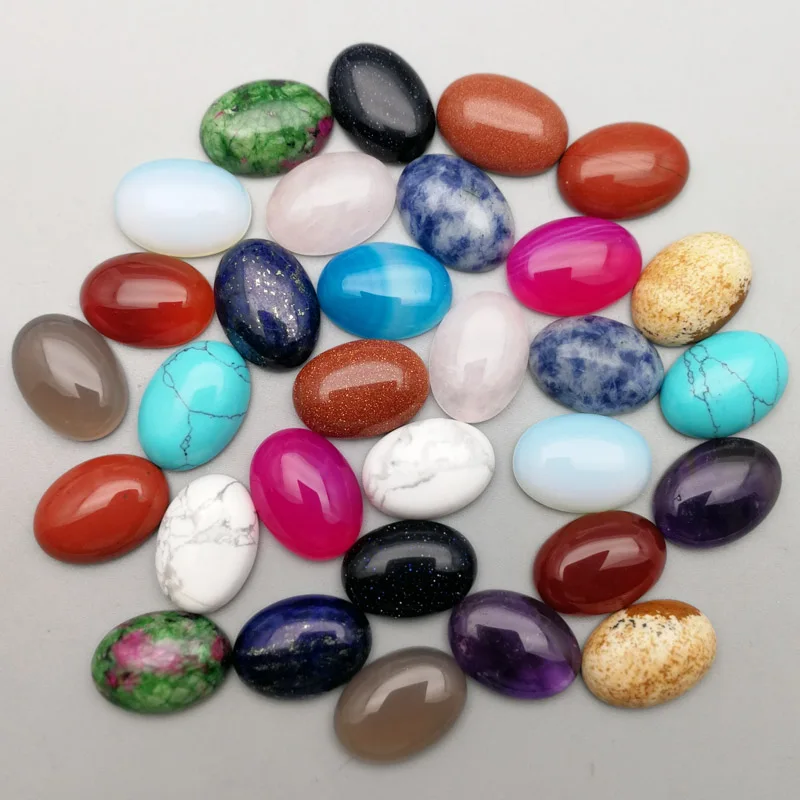 

Fashion natural Accessories stone beads 13x18mm mixed Oval CAB CABOCHON for Jewelry&Clothes wholesale 30pcs free shipping
