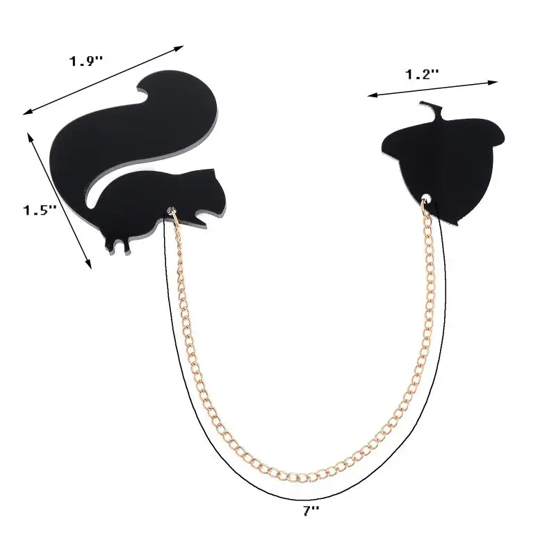 Черная милая белка искусственная Шпилька значок на воротник в виде животного