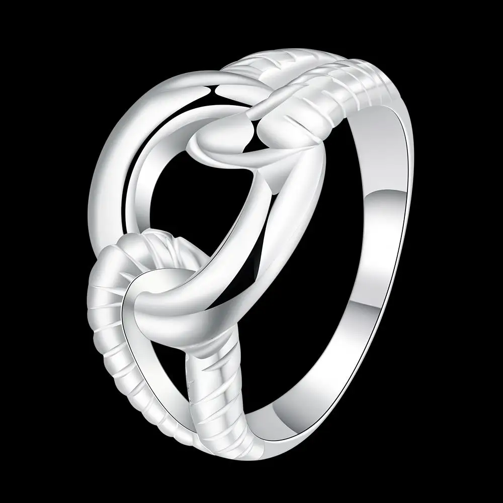 R697Wholesale Мода Посеребренная Ювелирные украшения палец кольцо ручной работы twist