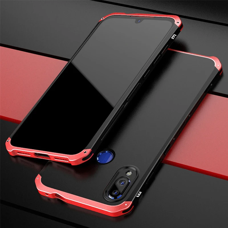 Алюминиевый металлический бампер чехол для Xiaomi Redmi Note 7 360 Полный Гибридный бронированный матовый ПК задняя крышка Redmi Note 7 противоударный чехол для телефона