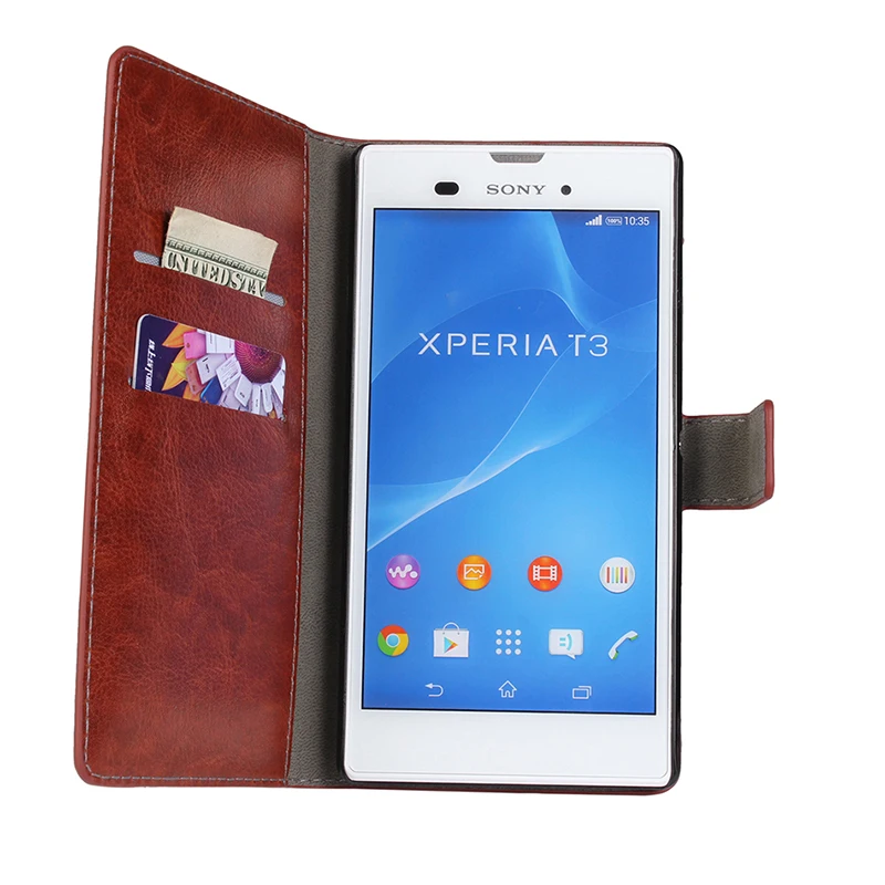 WHAY для sony Xperia T3 чехол из искусственной кожи кошелек Coque САППУ Fundas Стиль Стенд