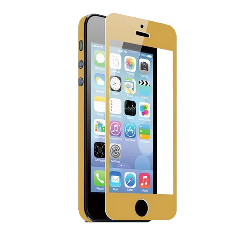 Переднее и заднее цветное закалённое стекло с покрытием зеркальный эффект протектор экрана чехол для iPhone 5 5S SE Взрывозащищенная пленка