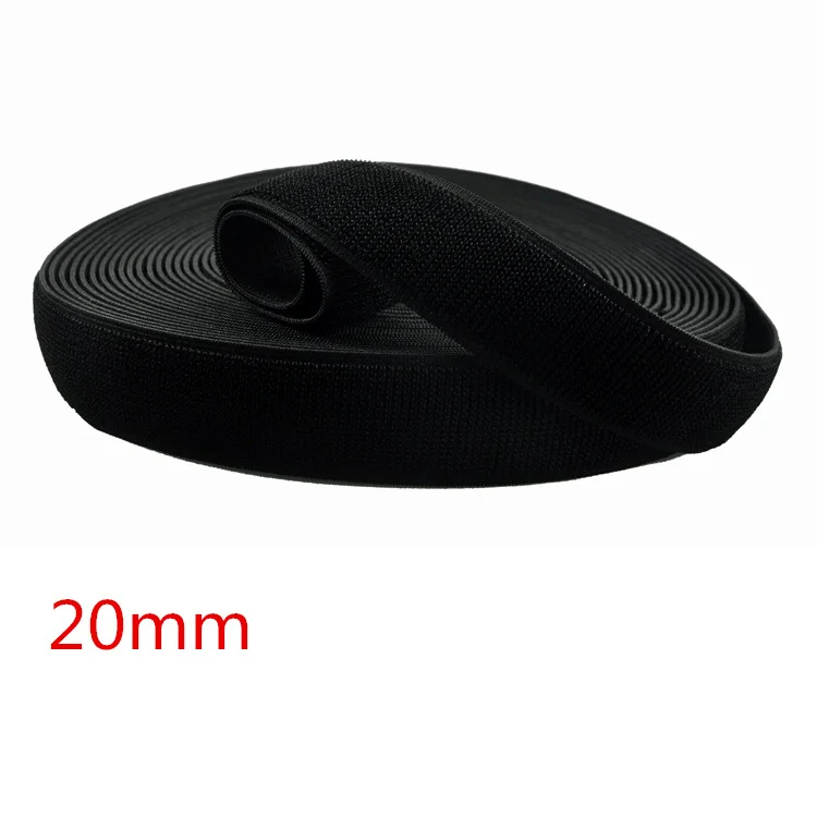 

Wholesale Professional 20mm Width 20yards/roll Black Stretch elastic loop tape