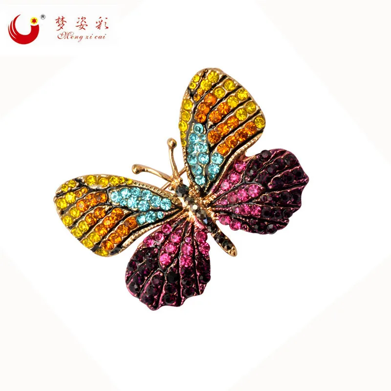 8 видов цветов Стразы Бабочка Брошь Pin корсаж брошка женское платье свадебная