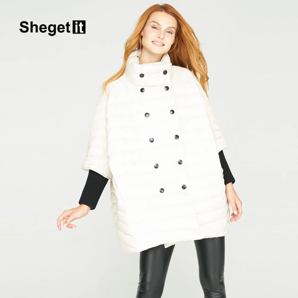 Shegetit Для женщин Пуховик парка Новинка 2017 года зима теплая Легкая куртка плащ
