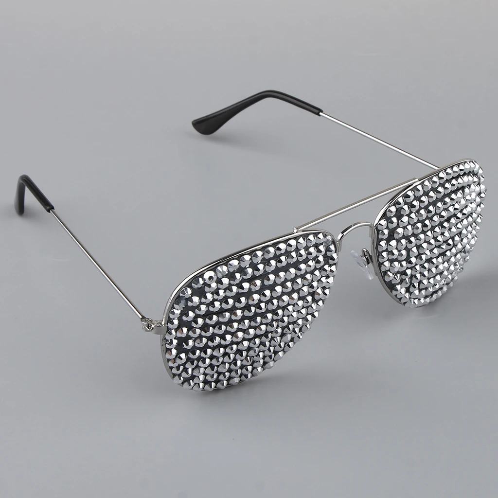 Adults Full Diamante Metal Eyeglasses Funny Stylish Party Glasses Photo Props Decoration Accessory | Тематическая одежда и