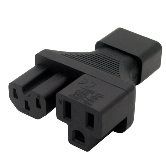 Адаптер питания IEC 320 C14 male к Nema 5 15R + C15 US femla и C13 Y|male power plug|nema 5-15radapter ac |