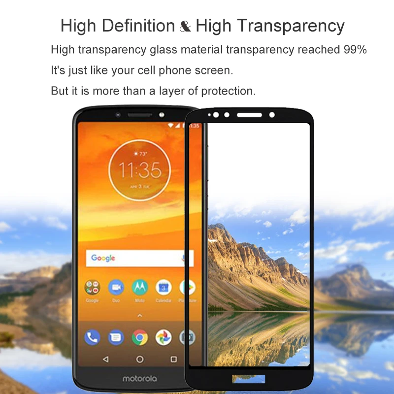 2 шт. 100% оригинальное закаленное стекло с полным покрытием для Motorola E5 защита