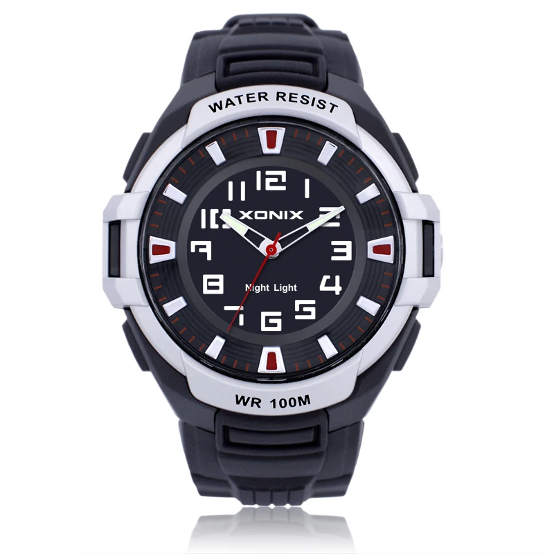 2018 мужские спортивные часы Кварцевые водонепроницаемые 100 м аналоговый EL задний