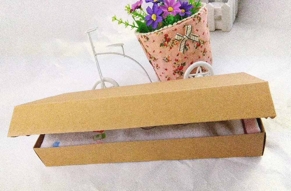 Подарочные коробки ручной работы, 29X12,3X4 см, большая подарочная коробка из крафт-бумаги, пустая упаковочная картонная коробка для украшений/шарфов/галстуков, 12 шт./партия