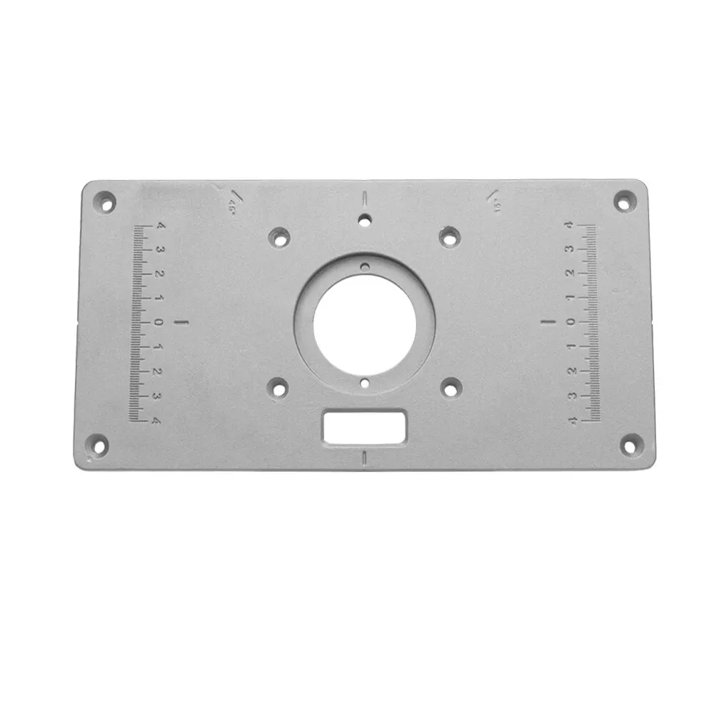 

Router Table Insert Plate Woodworking Benches Aluminium Wood Router Trimmer Models Engraving Machine with 4 Rings Tools