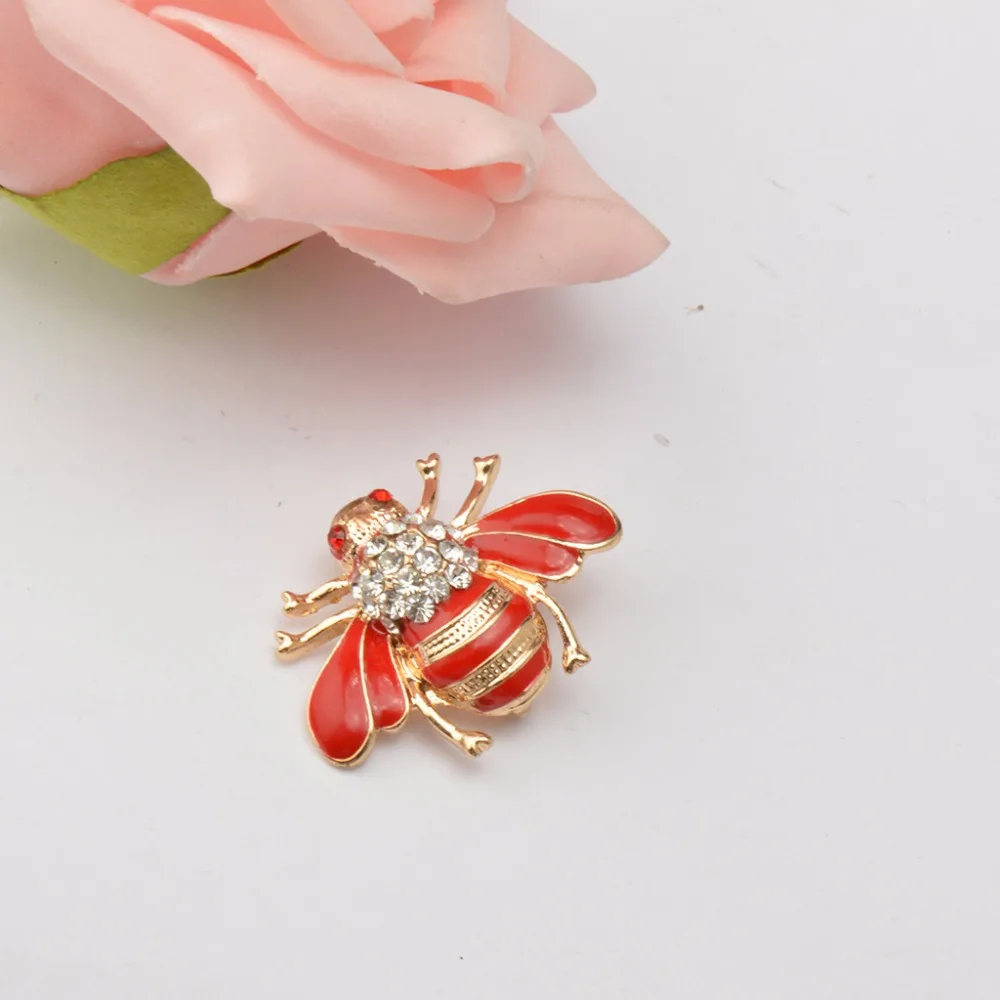 Модная Золотая Милая брошь в виде пчелы Нагрудный значок форме Красной подарок