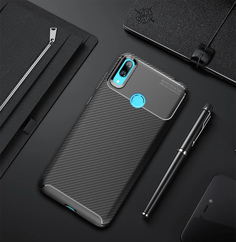 Для huawei Y6 Чехол Мягкий Силиконовый ТПУ углеродное волокно противоударный защитный задний Чехол для huawei Y7 чехол