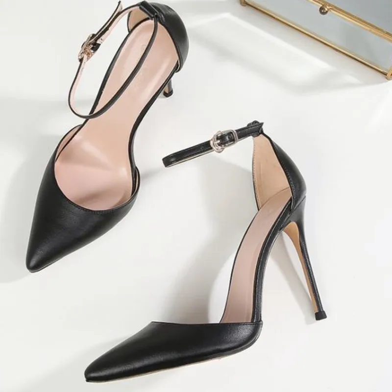COCOAFOAL Summer Women's High Heels Sandals Plus Size 33 - 43 Woman Wedding Black Sexy Buckle Pumps | Обувь