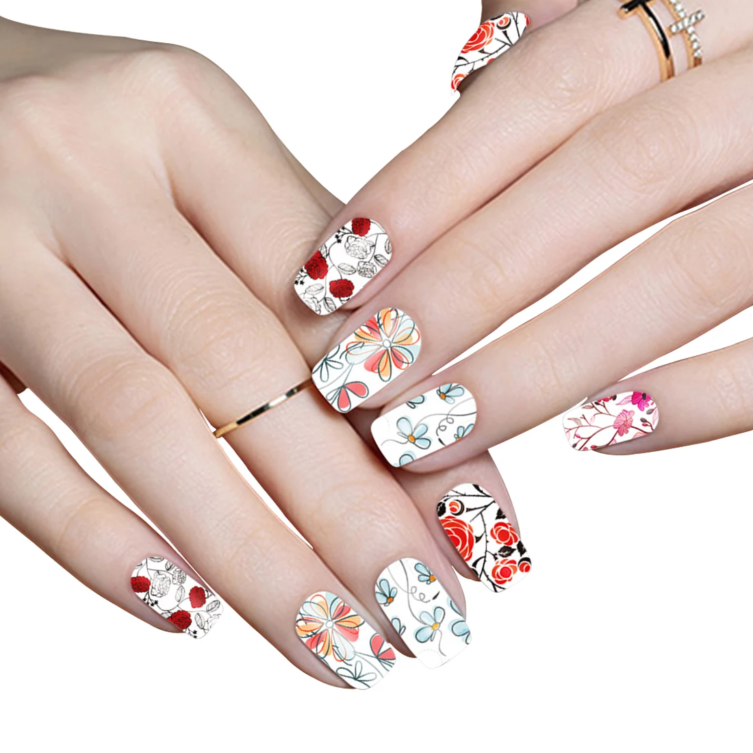 

Cute Daisy Water Stickers Transfer Nail Art Wraps Beauty Flowers Nail Art Decals Manicure Tips DIY Adhesive Paper Design