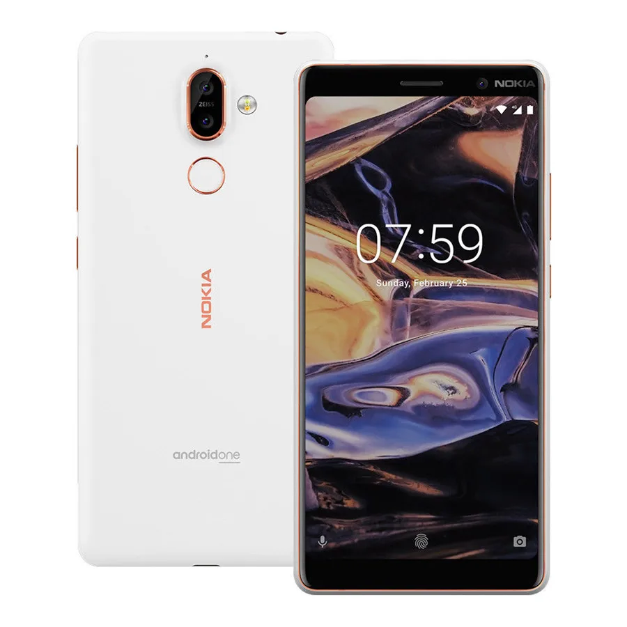 Nokia 7 Plus разблокированный Android TA-1062 Dual Sim телефон 4G LTE GSM 6,0 ''двойной 12 МП Восьмиядерный 4 Гб ram 64 Гб rom 3800 мАч