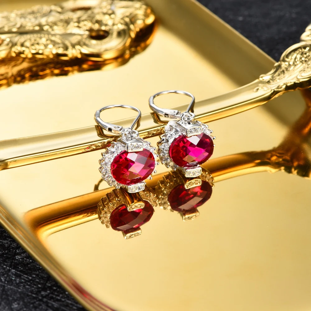 Женские серьги капельки L & zuan из серебра 925 пробы с красным камнем 5 82ct|drop earrings|earrings