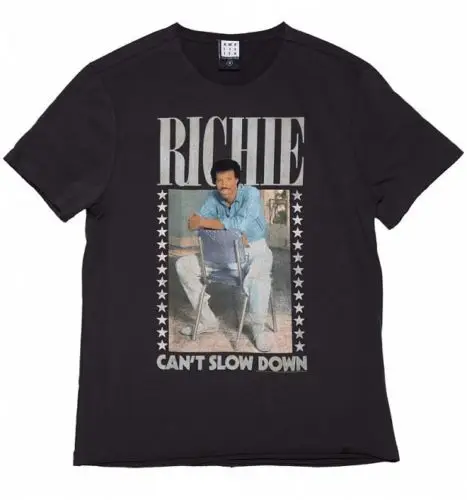 Gildan Official Lionel Richie - Can't Slow Down Men's Amplified Charcoal T-Shirt | Мужская одежда