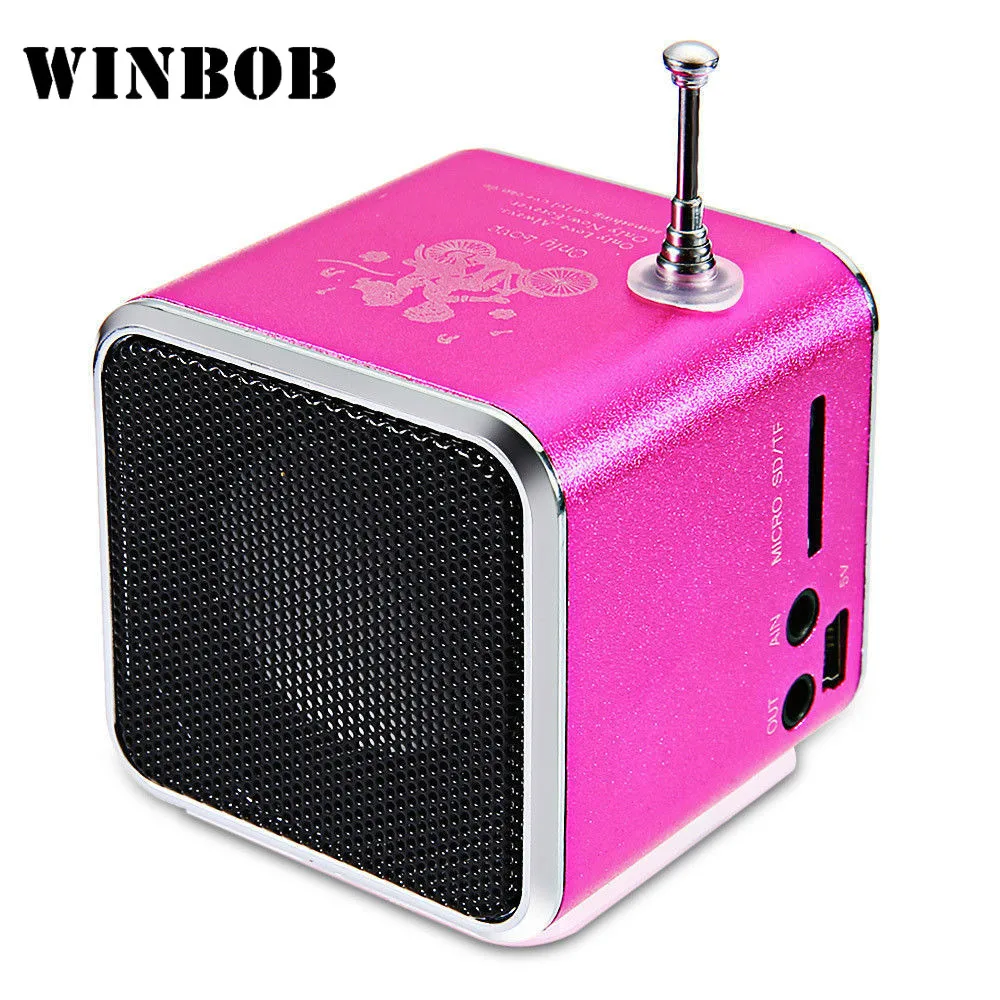WINBOB TD-V26 Aluminium Digita linternet radio FM receiver SD TF USB Play Stereo Altavoz mini Speaker portable V26RDH | Электроника