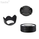 Макросъемка + 1 + 2 + 4 + 10 фильтр крупного плана + бленда объектива + крышка 52 55 58 62 67 72 77 82 мм для камеры Canon Nikon Sony
