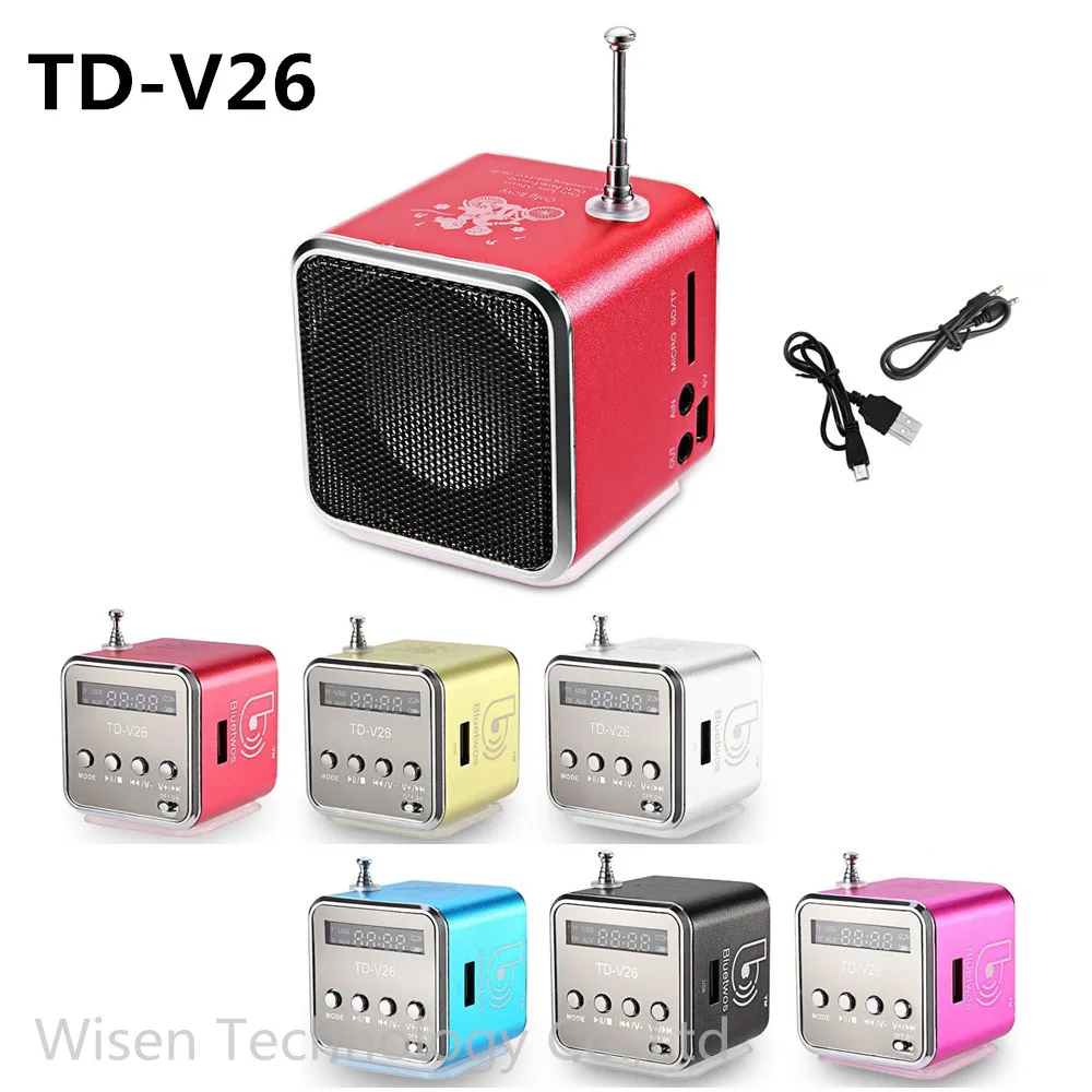 Bluetwo TD V26 Mini Speaker Портативный Цифровой ЖК ДИСПЛЕЙ Звук Micro SD/TF Fm радио Музыка Стерео