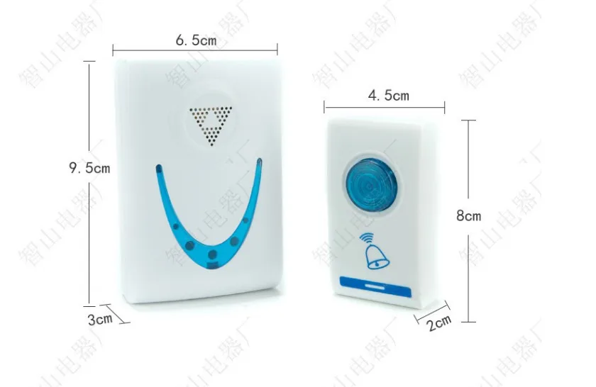 One to Two DC 2W Waterproof 433MHZ LED Wireless Chime Intelligent Door Bell Doorbell Wireles Remote control 32 bells | Обустройство