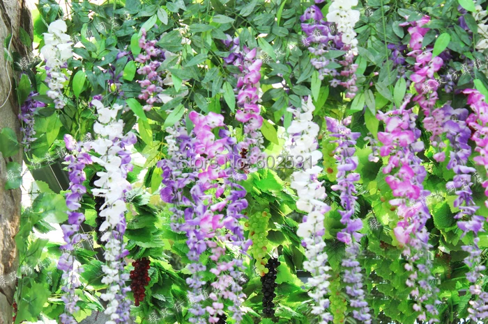 SPR Бесплатная доставка 100 см искусственный водостойкий цветок wisteri ротанговый