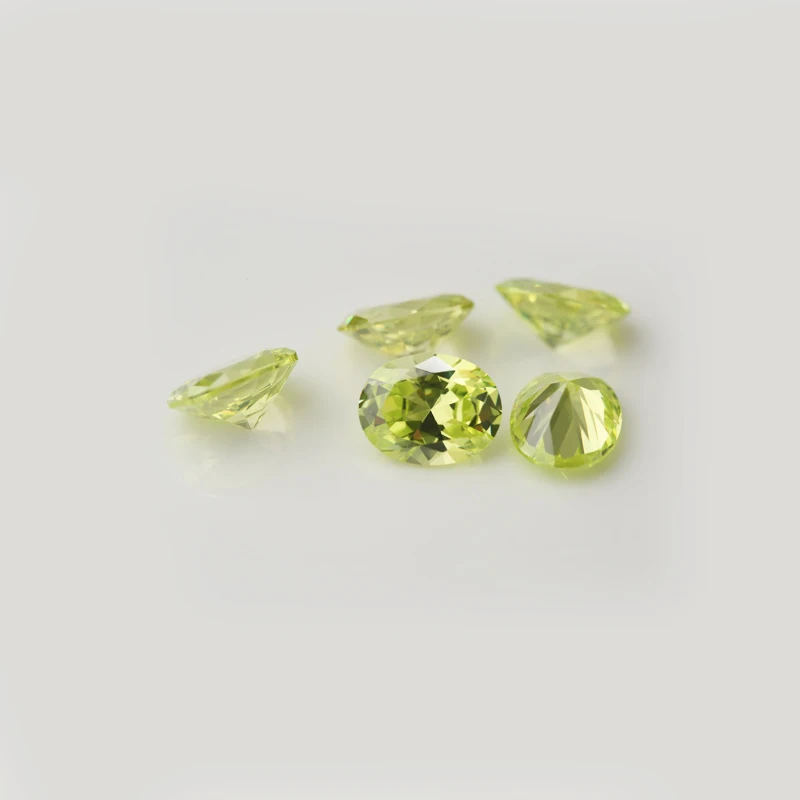 50PCS 3x4~10x12mm Oval Shape Brilliant Cut AAAAA Apple Green Color Loose Cubic Zirconia Gems CZ Stone For Jewelry Diy | Украшения и