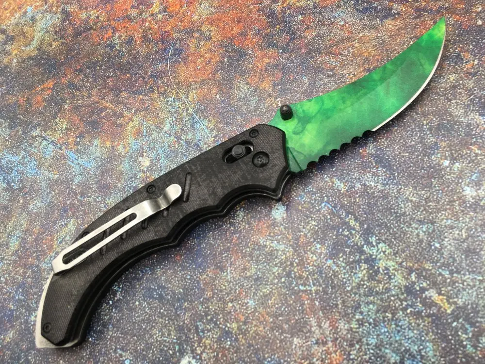 Gamma Doppler Flip knife G10 handle huntsman bowie m9 CS GO Karambit Sharp Game Tactical Knives Camping Fighting Hunting outdoor |