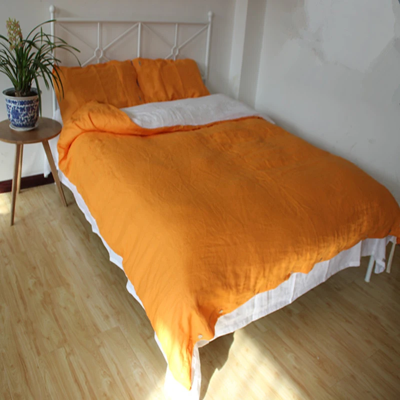 Комплект постельного белья из чистого льна с пододеяльником и наволочками 4