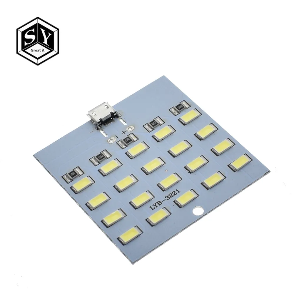 1 шт. высокое качество 5730 smd 5V 430mA~ 470mA белый Mirco Usb 5730 светодиодный светильник ing панель USB Мобильный светильник аварийный светильник Ночной светильник