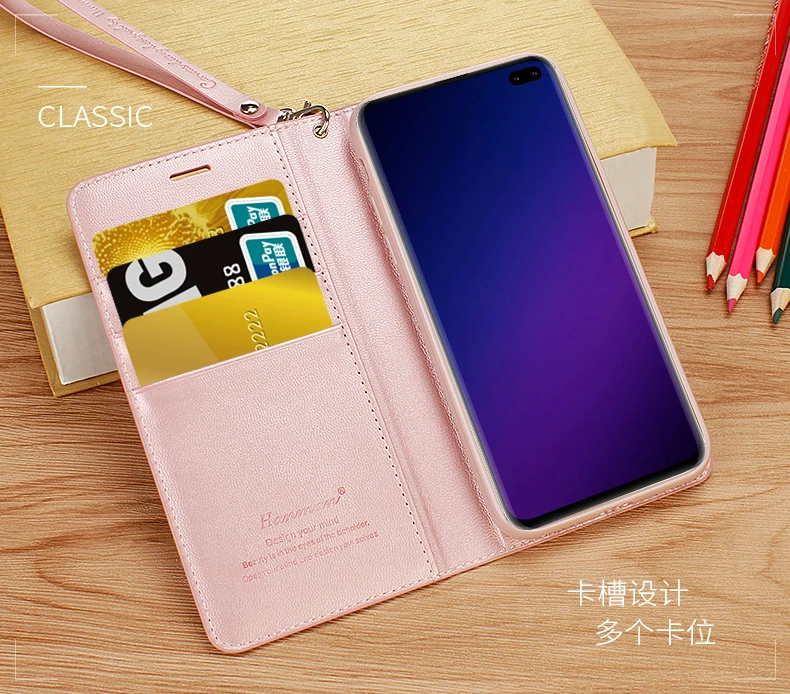Кожаный чехол-книжка Hanman для samsung Galaxy S7 edge, S8, S9, S10, S10e Plus, чехол-кошелек с отделением для карт