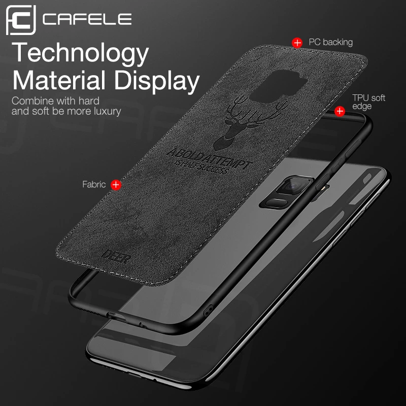 Cafele тканевый чехол для телефона Samsung Galaxy S8 Plus S9 Милая накладка Олень TPU Мягкий |