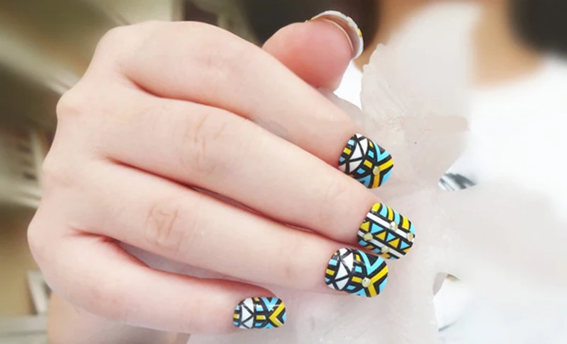 Искусственная Ongle Дизайн ногтей советы 24 шт./компл. геометрический шпильки