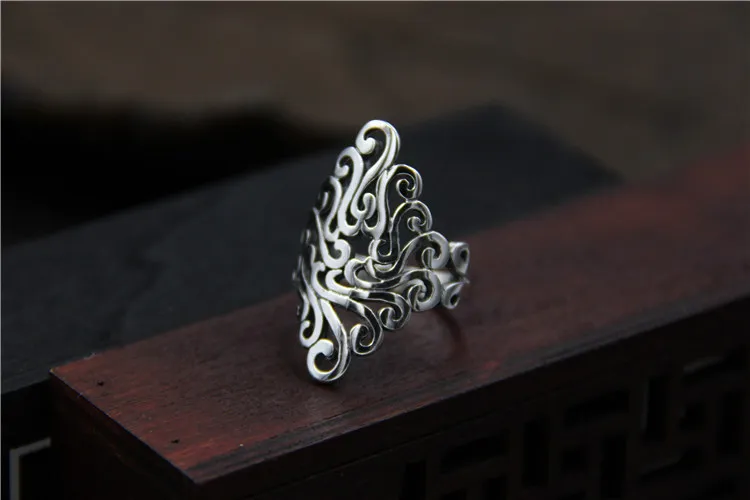 2017 новое прибытие Оптовой серебряные Ювелирные ретро полые преувеличены широкое