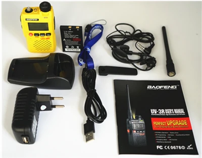 Baofeng двухстороннее радио UV-3R двухдиапазонный fm-передатчик UV3R рация портативная CB радио мини-радиоприемник беспроводной домофон - Цвет: Yellow without Box