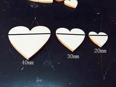 100 шт. необработанные деревянные наклейки в форме сердца для свадьбы|Наклейки на