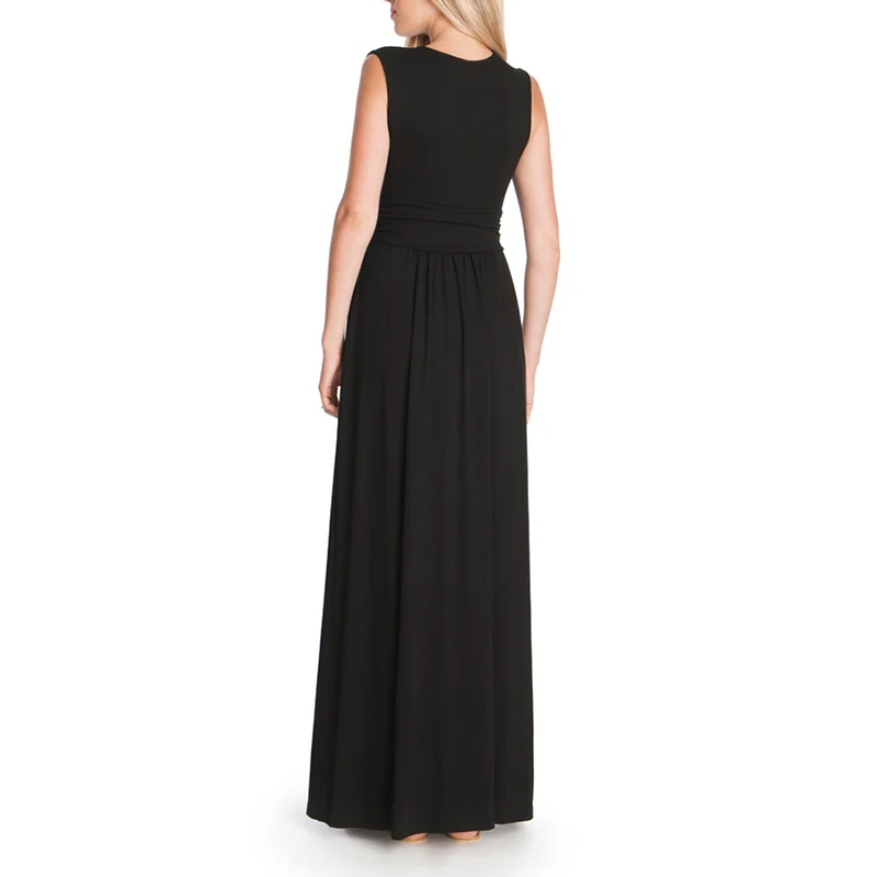 Модное Элегантное летнее платье длиной до щиколотки для беременных Tencel