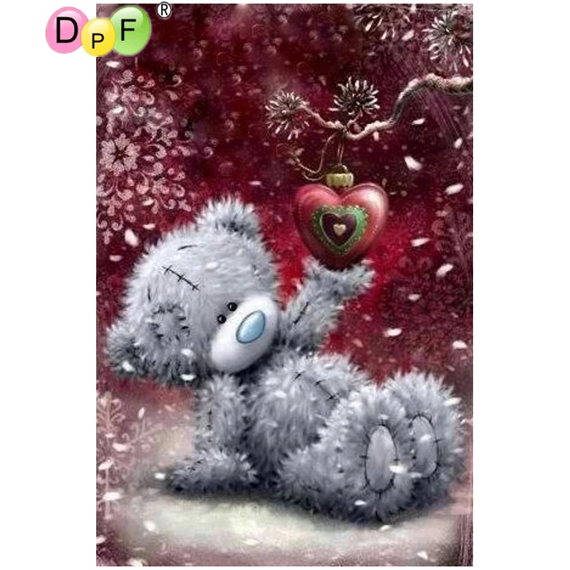 DPF DIY Bear the hearts 5D домашний декор мозаика полностью квадратная настенная живопись