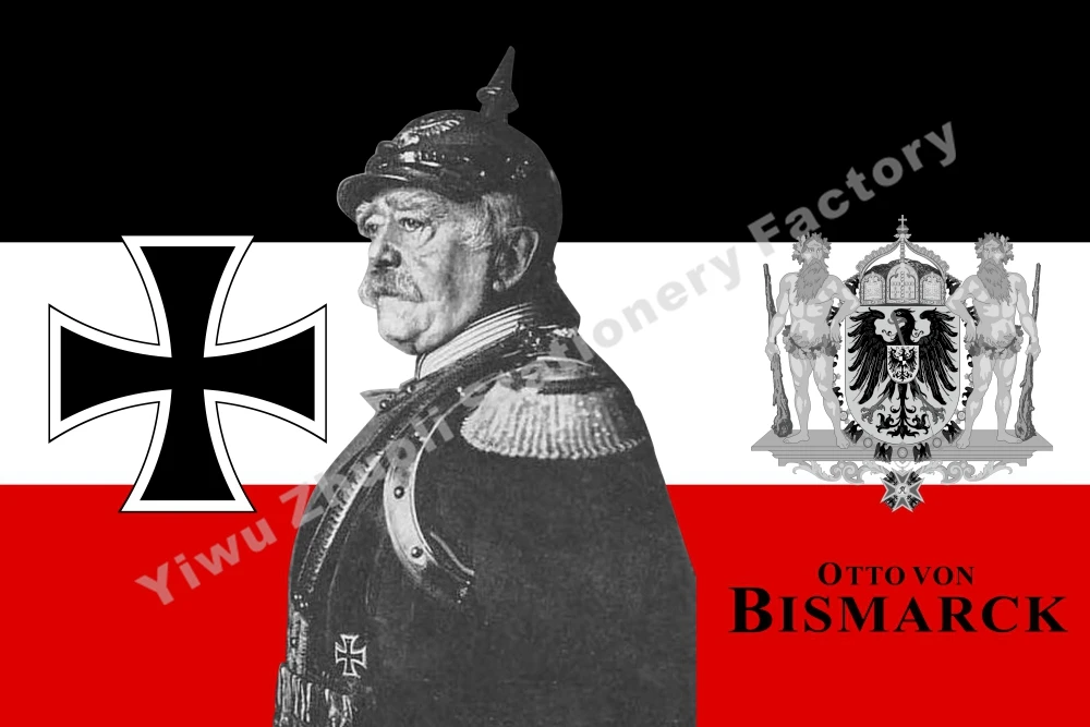 

Germany Otto von Bismarck Flag 150X90cm (3x5FT) 120g 100D Polyester Double Stitched High Quality Banner Free Shipping