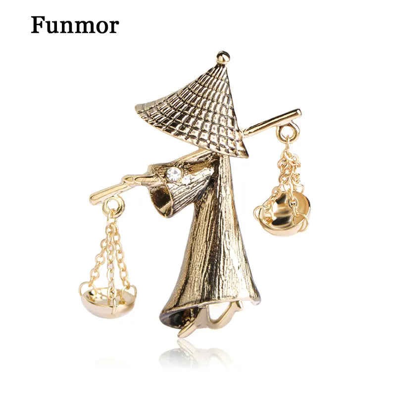 Funmor винтажные броши в форме бизнесмена древняя соломенная шляпа фермера женский